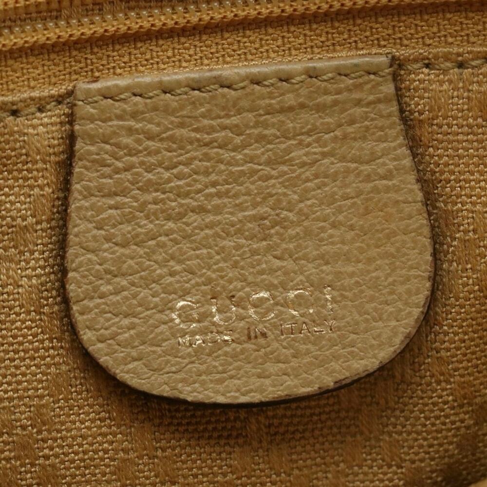 Authenticated Gucci Boston Bag Beige Suede w/Bamboo Handle - Picture 7 of 12